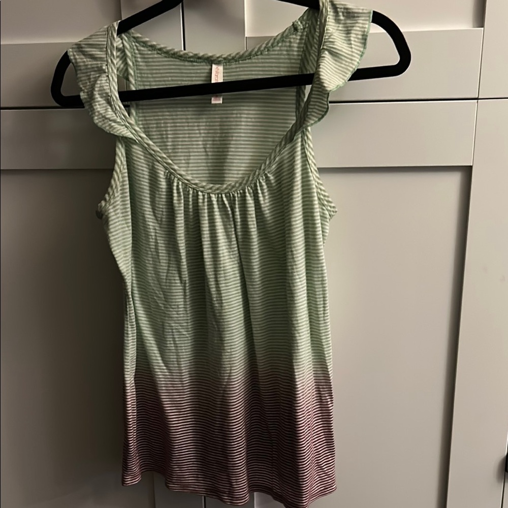 Striped Green and Purple Women's Top